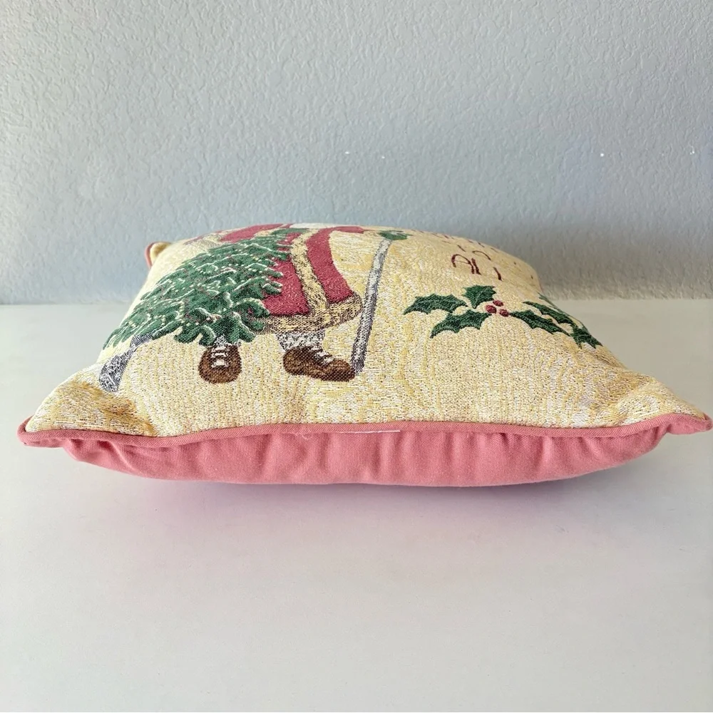 Riverdale Christmas Decor “A Merry Christmas To All” Santa Throw Pillow 16x15.5”